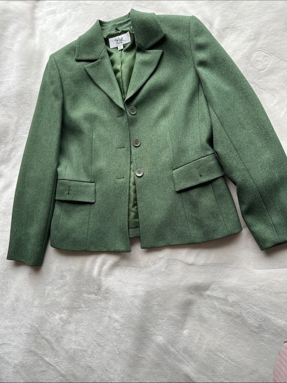 Talbots Green Wool Blend Blazer Jacket
